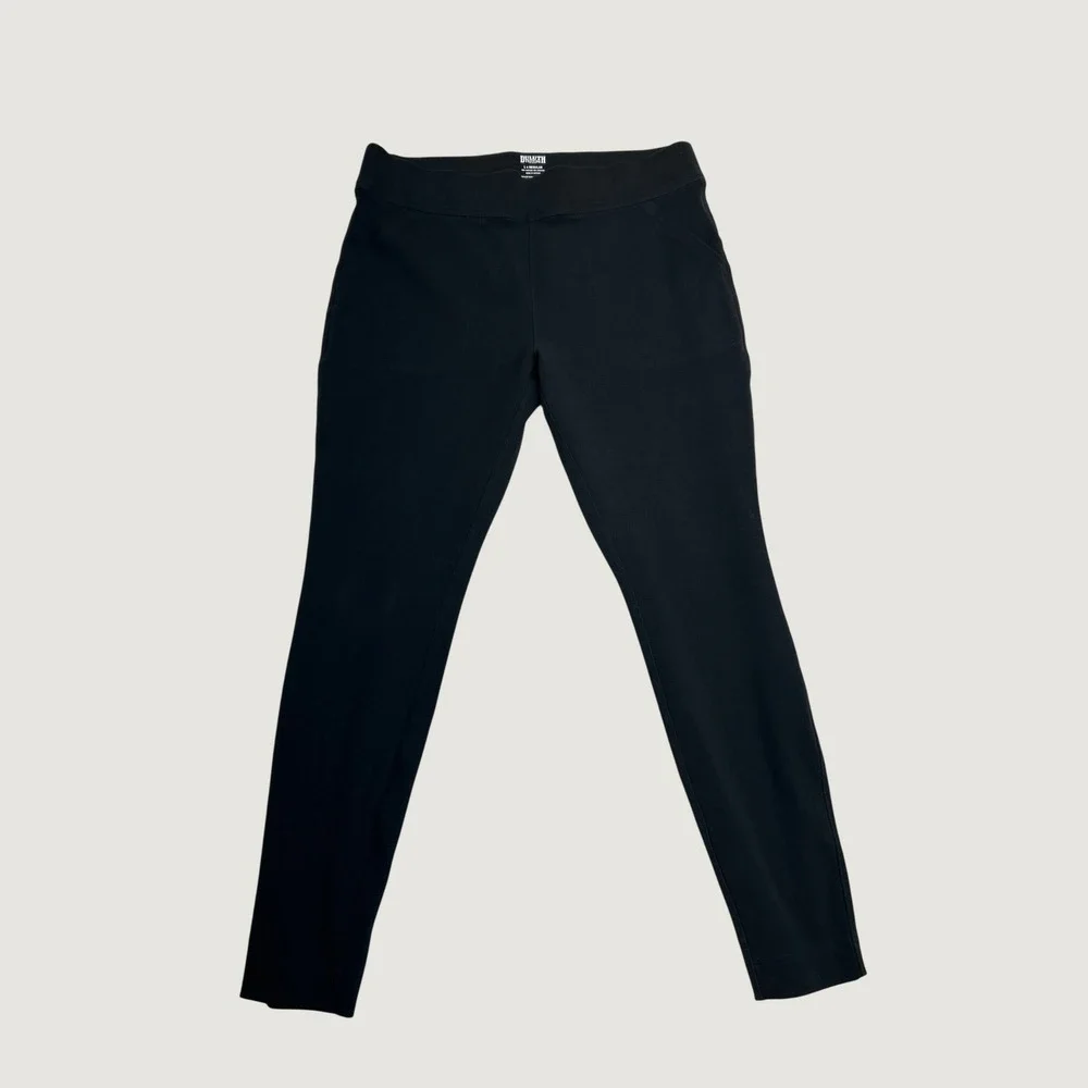 Duluth Trading Co Noga Pants Womens L Black Cotton Stretch Pockets Leggings